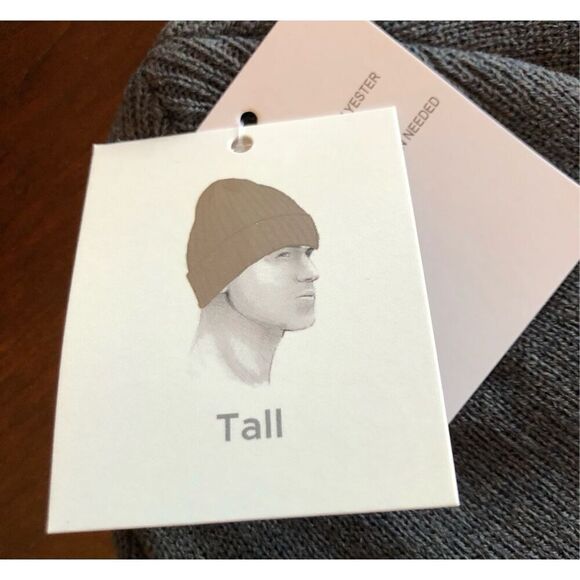 SUN + STONE - NWT - Men’s Tall Solid Beanie in Heathered Grey. Machine Washable - Picture 8 of 11